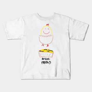 artist freen sarocha draws cute little newly hatch chicks Kids T-Shirt